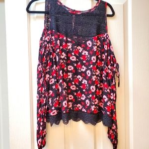 Express cold shoulder long sleeve top